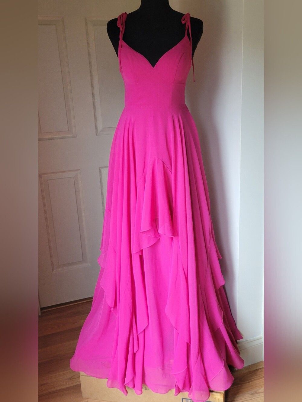 Barbie X Azazie Tiered Chiffon Gown Size 0